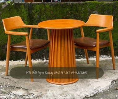 Ghế cafe Hiroshima tựa cao gỗ cao su