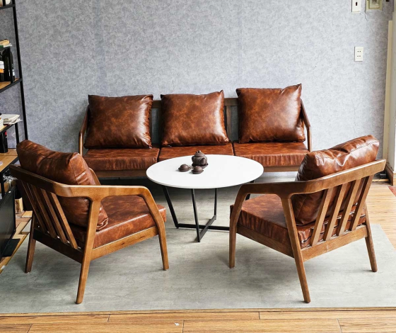 Sofa gỗ phòng khách đẹp hiện đại