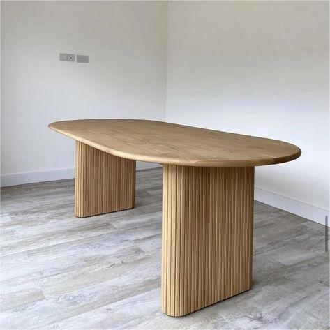 Bàn ăn chân Elip gỗ Ash