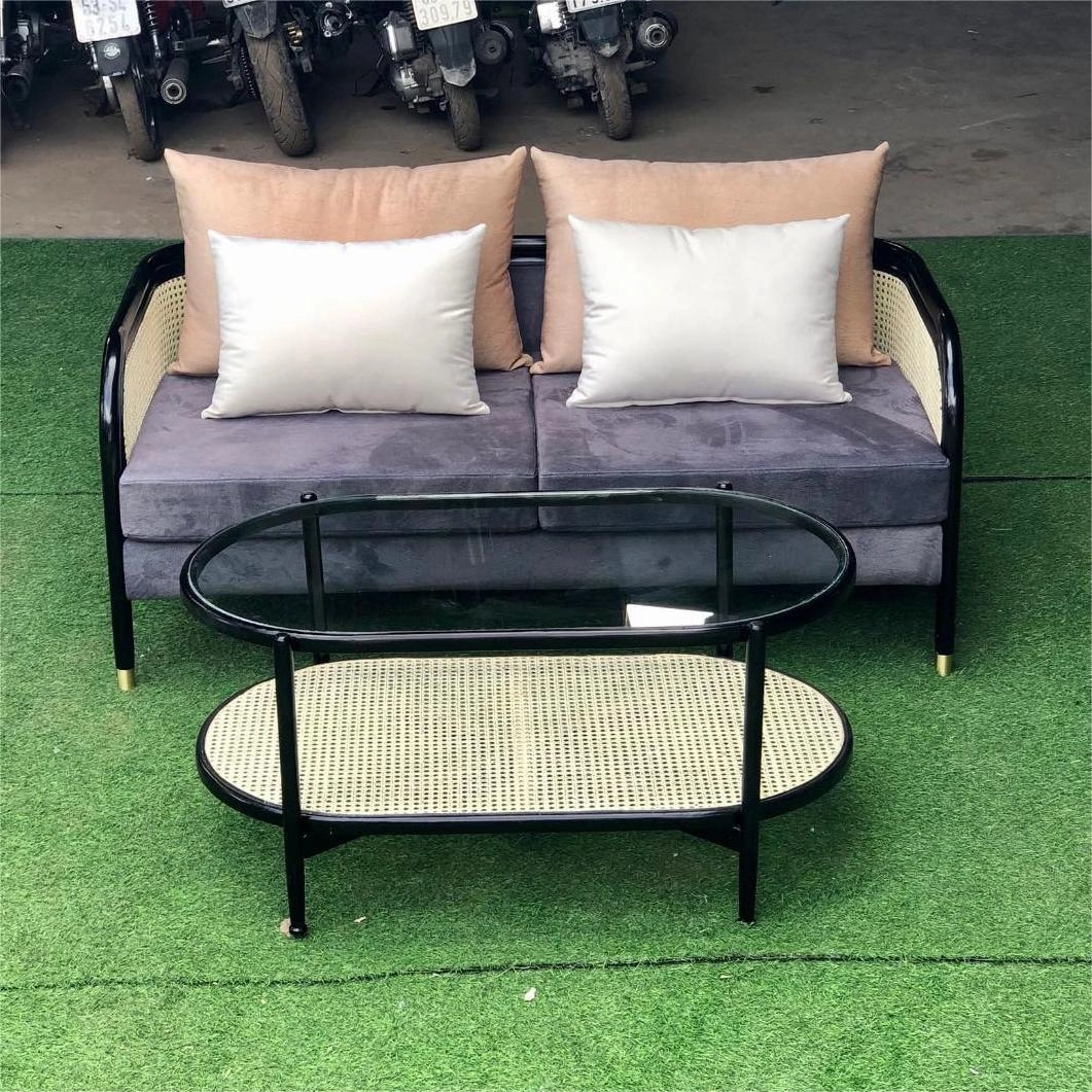 Sofa phòng khách gỗ đan mây Headerfield