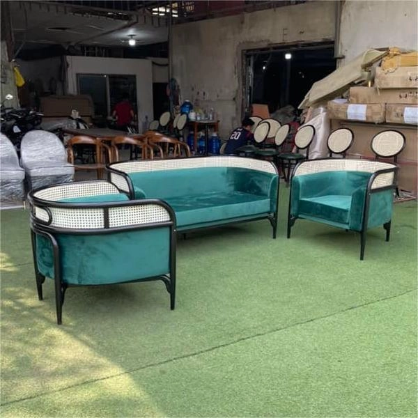 bộ sofa gỗ kết hợp mây Targa
