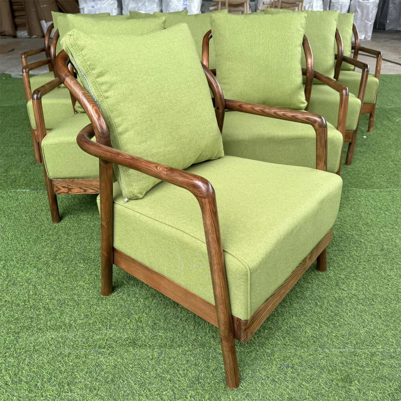 Ghế cafe Phúc Long gỗ Ash nệm vải