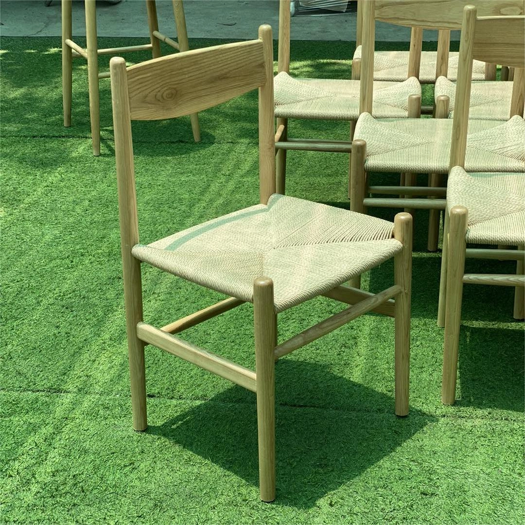 Ghế gỗ Kamuy không tay mặt ngồi đan dây