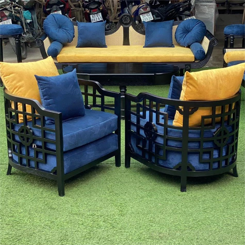 Ghế sofa Chinoiserie gỗ Ash