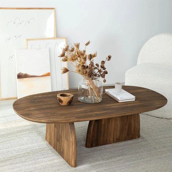Bàn trà sofa decor mặt Oval