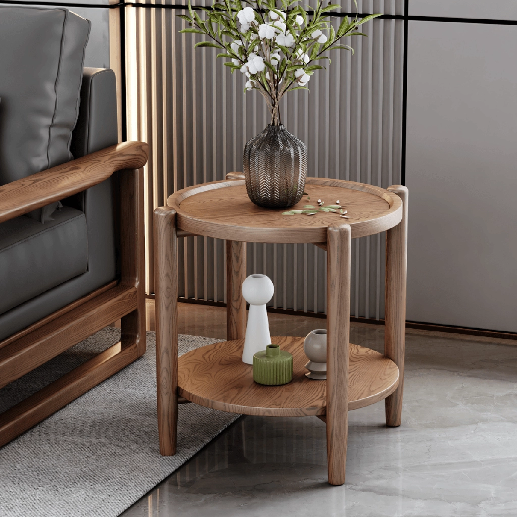 Bàn sofa 2 tầng mặt gỗ