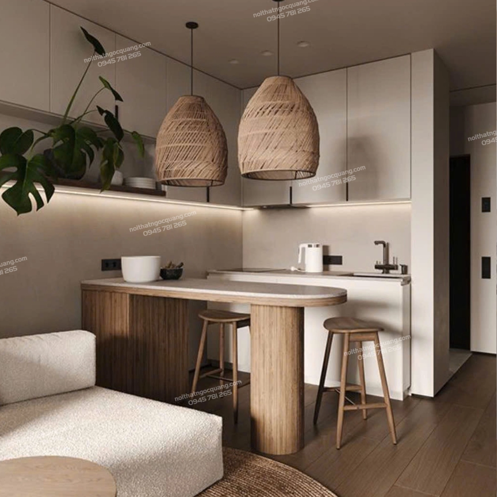 Bàn đảo bếp decor 