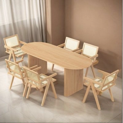 Bàn Rustic oval  ghế Vleg