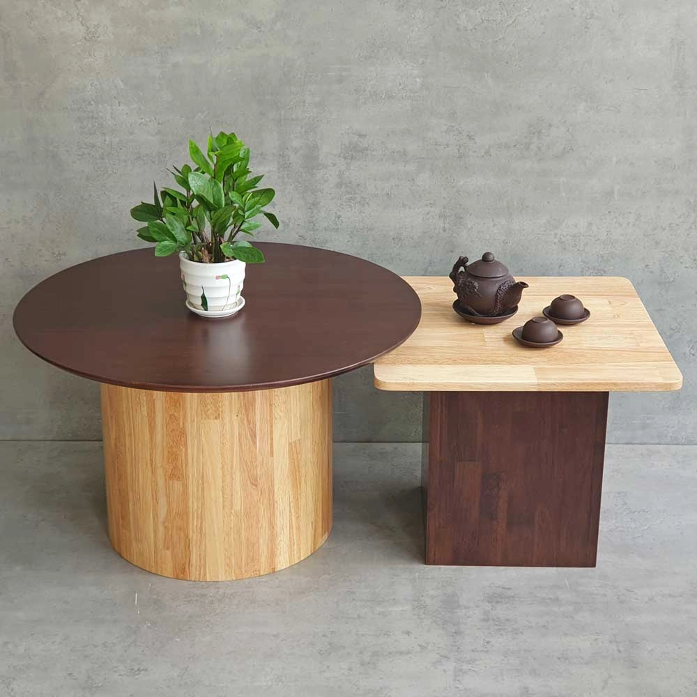 Bàn sofa đôi phòng khách gỗ cao su