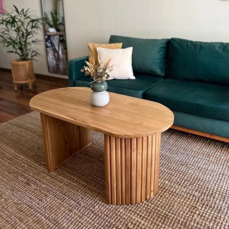 Bàn trà Rustic ovan