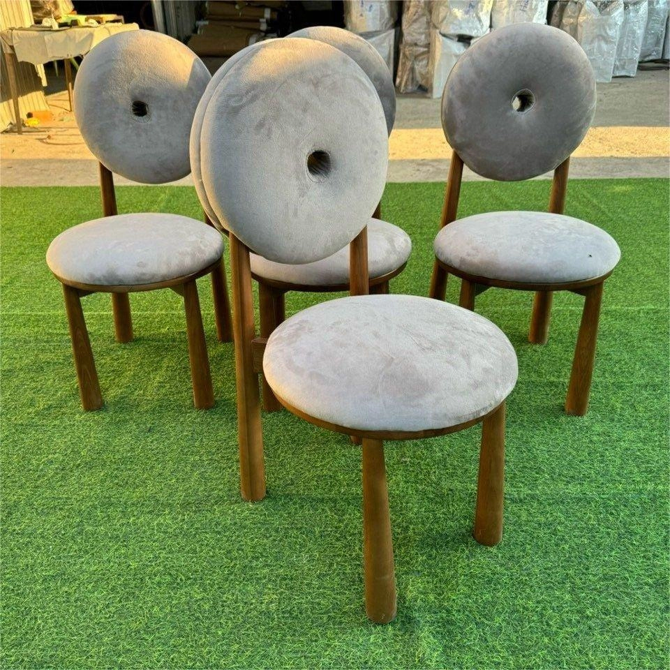 Ghế cafe Donut gỗ ash bọc nệm nhung