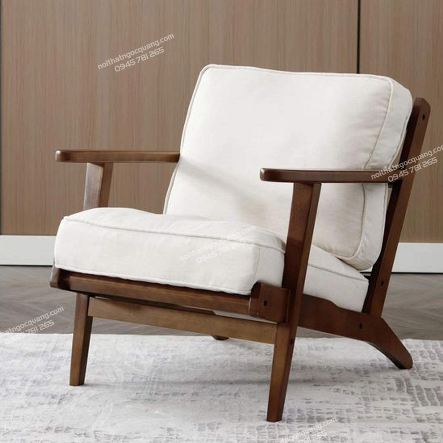 Ghế sofa đơn Plank gỗ cao su