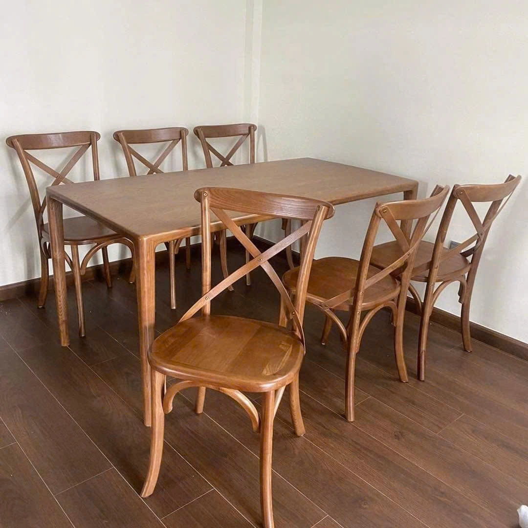 Bàn ghế nhà hàng Neva gỗ tần bì