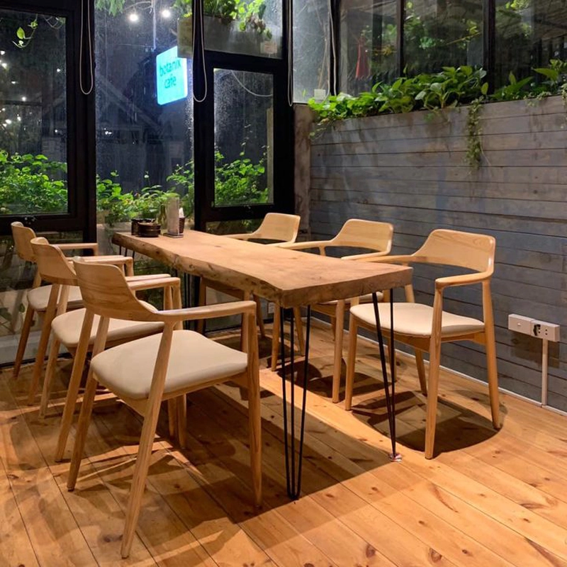 Ghế gỗ nhà hàng Hirosima tựa cao