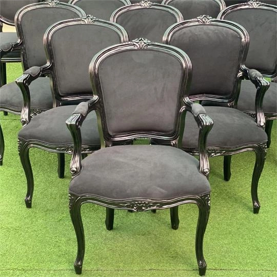 Bộ bàn ghế Louis bông mai có tay