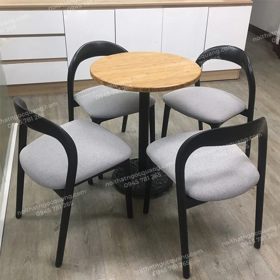 Ghế cafe Neva không tay mặt nệm gỗ ash