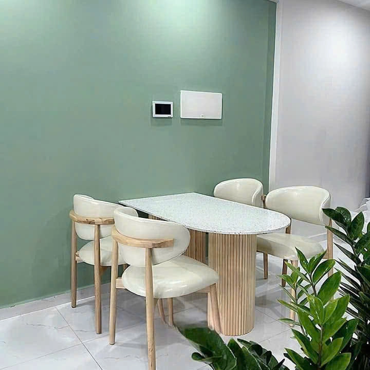 Set bàn ăn chân trụ ghế Olendo