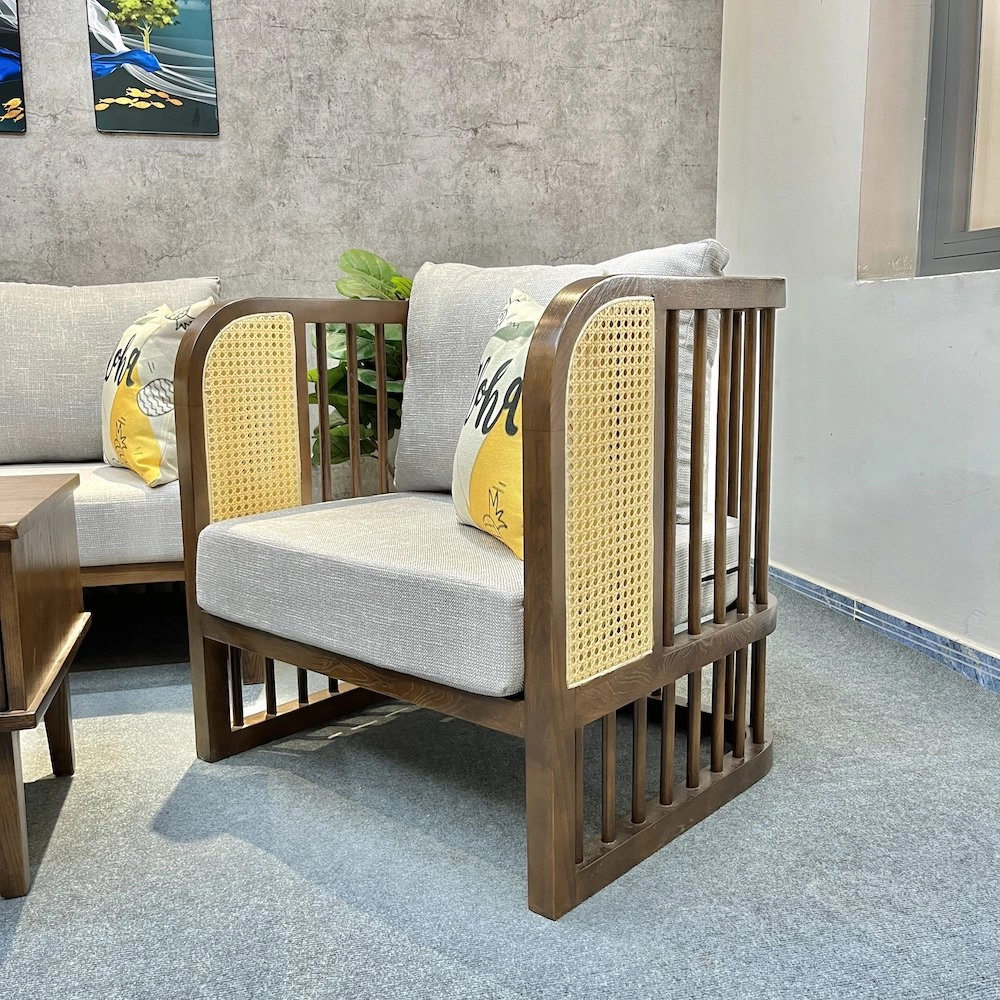 Sofa mây đơn phong cách Indochine