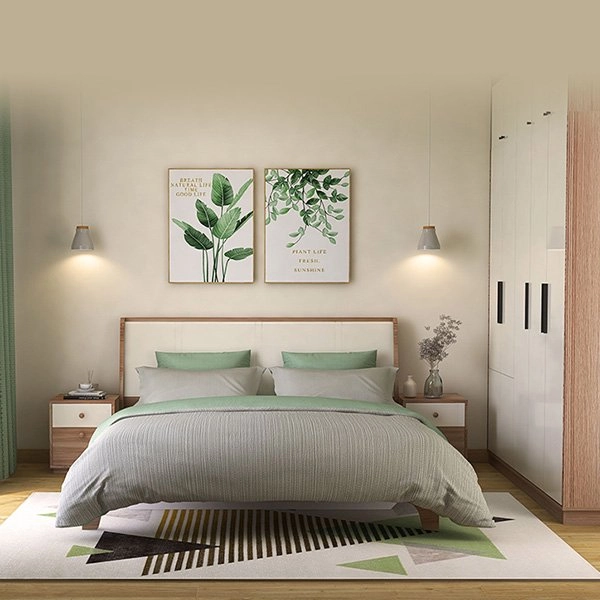 Giường gỗ tự nhiên phong cách Nordic