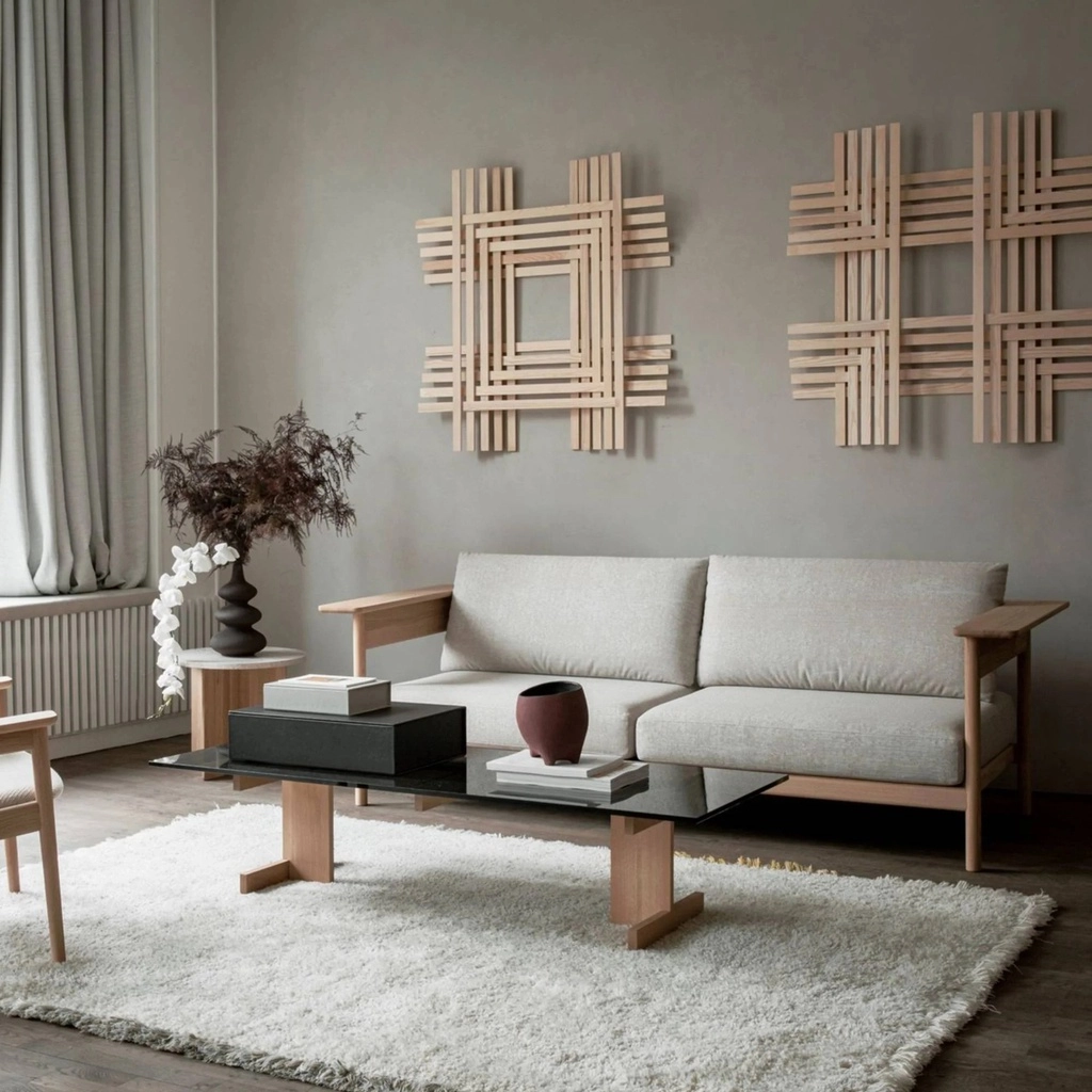Ghế sofa phòng khách Kinuta bọc nệm vải