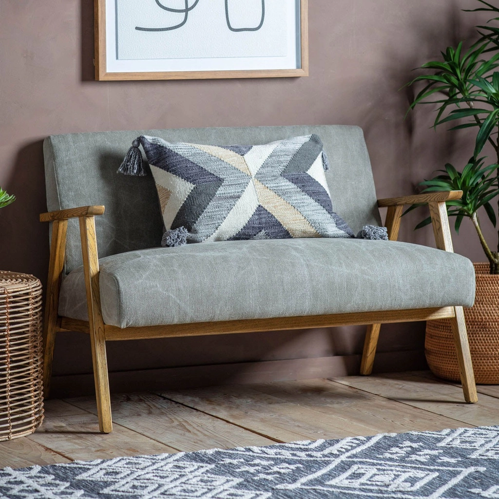Ghế sofa băng phòng khách gỗ Ash chân chữ A