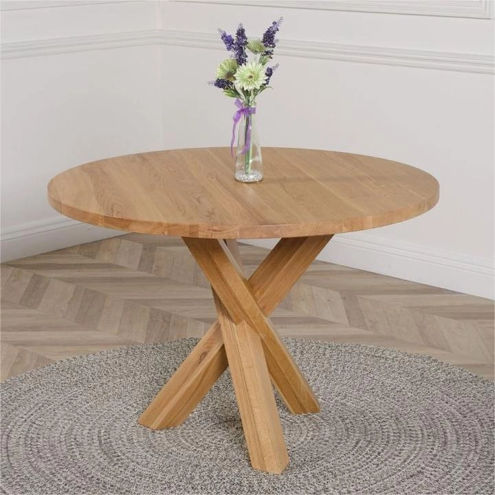 bàn ăn tròn gỗ chân chéo Decor