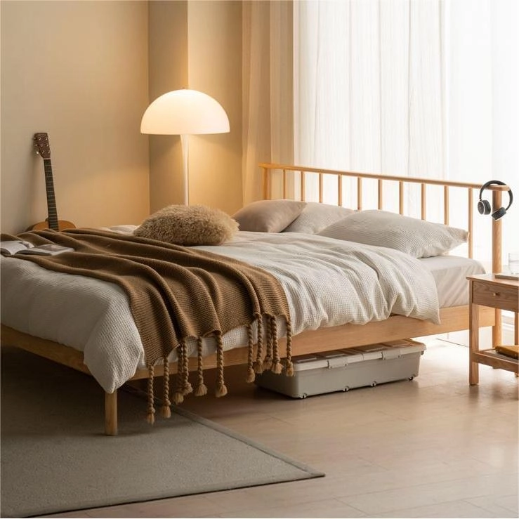 Giường ngủ nan gỗ sồi