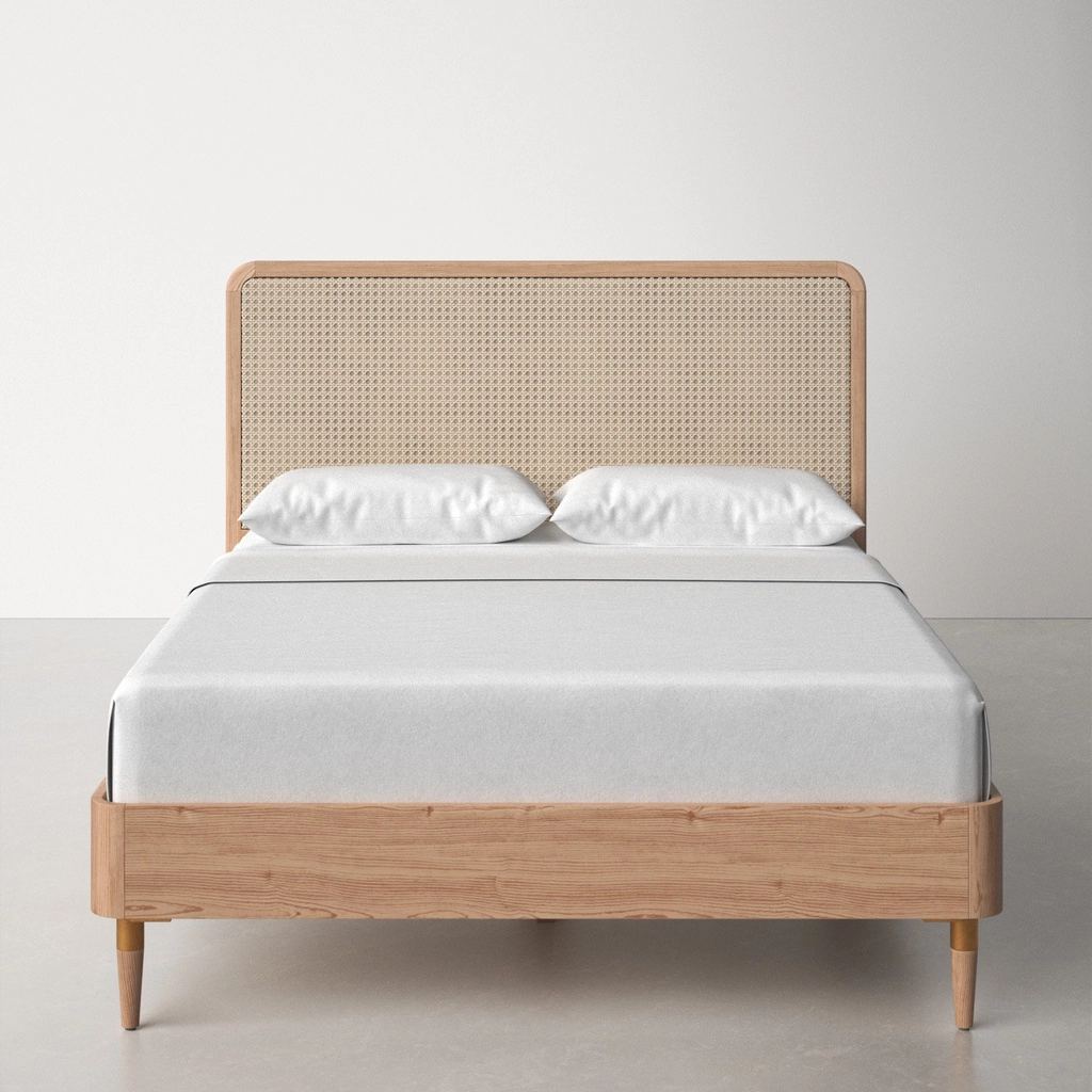 Giường Ngủ Gỗ Tần Bì Kết Hợp Mây