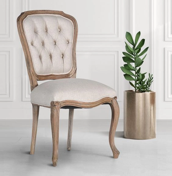 Ghế Louis 16 không tay lưng vuông nhấn nút
