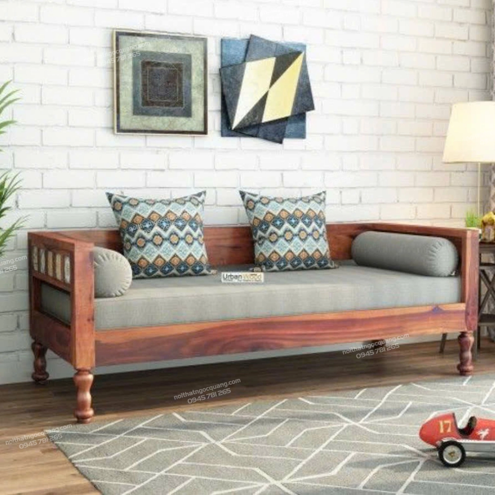 Ghế sofa băng gỗ chân tiện