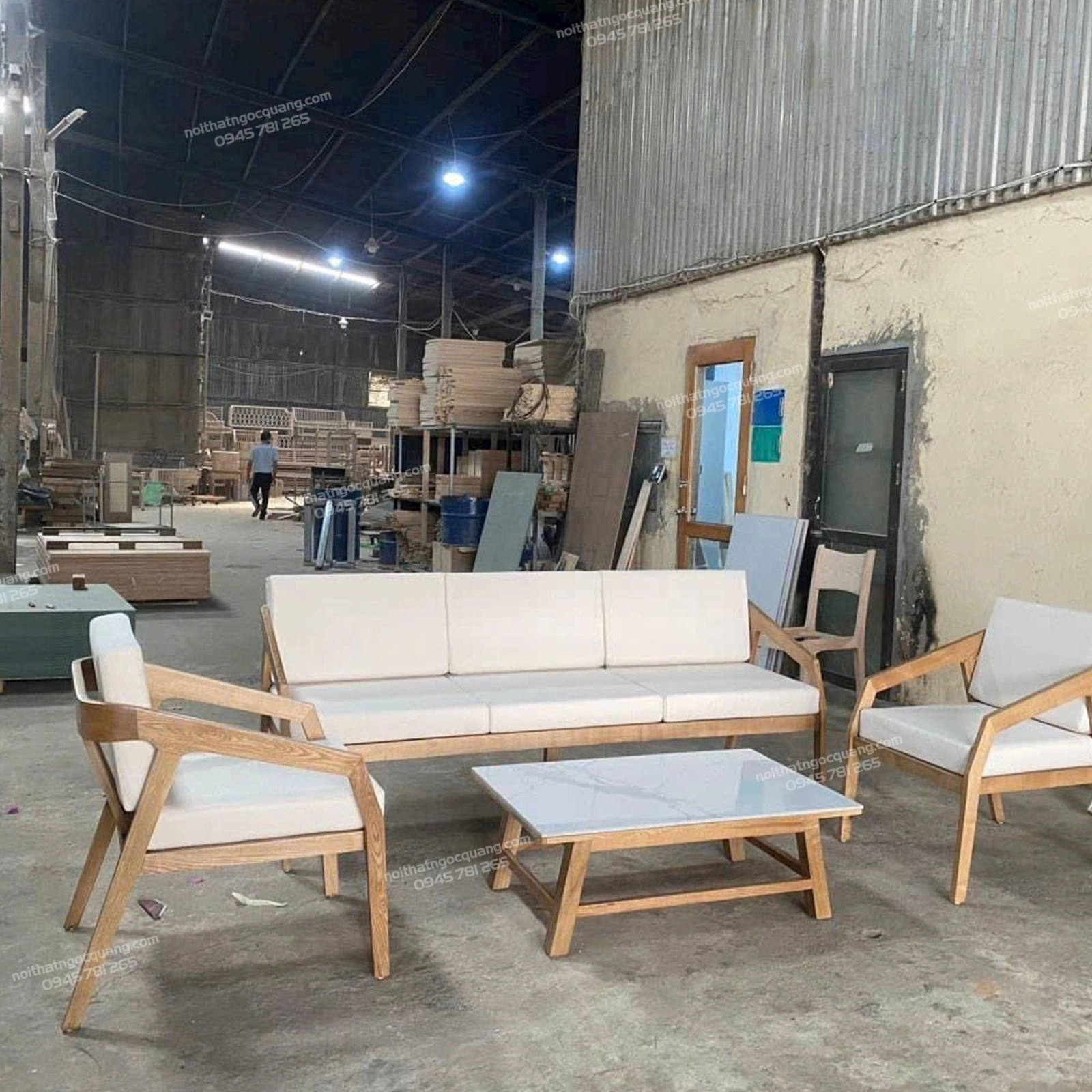 Bộ sofa phòng khách Katana gỗ tần bì