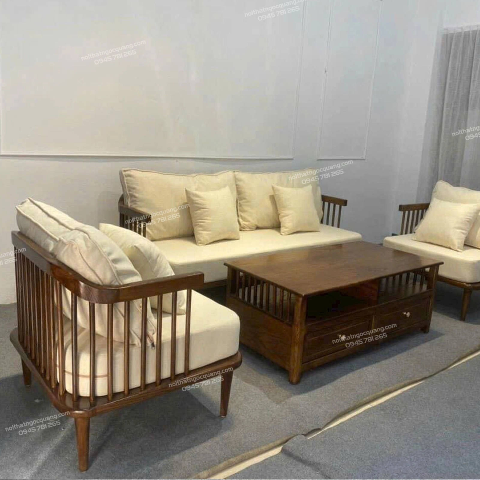 Sofa Rustic nan gỗ Ash