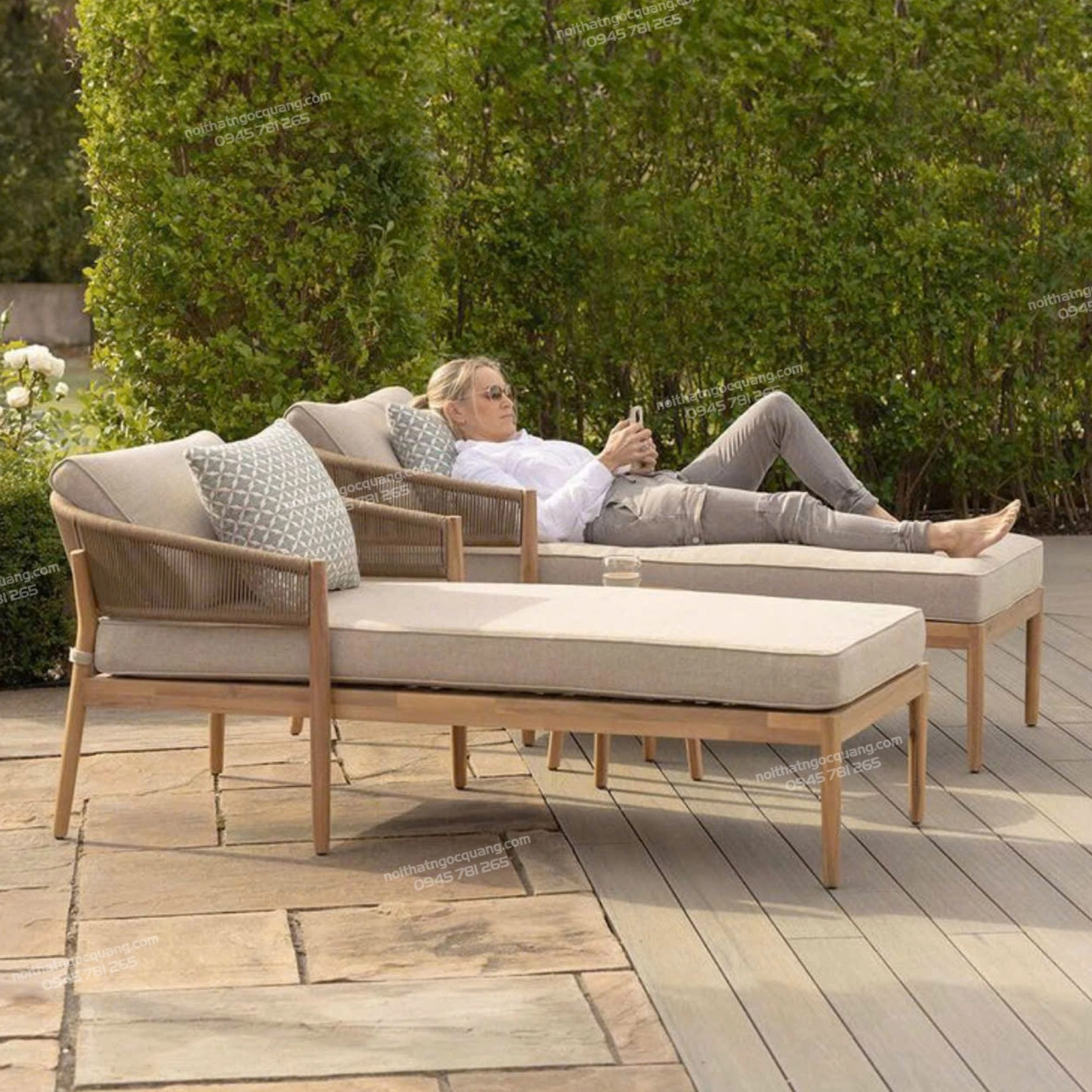 sofa thư giãn nệm vải 