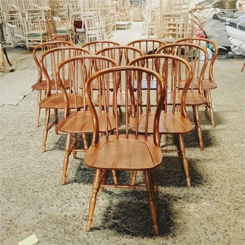 Ghế gỗ tựa cong chân tiện
