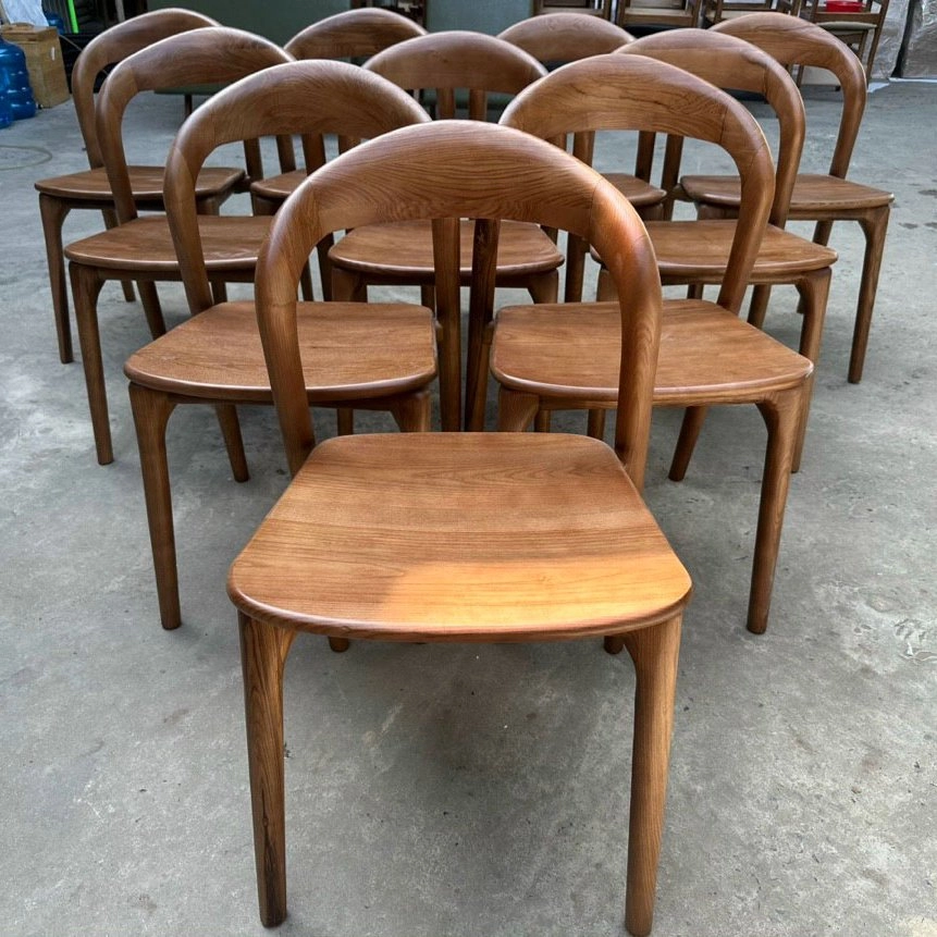 Ghế Neva mặt ván không tay gỗ cao su
