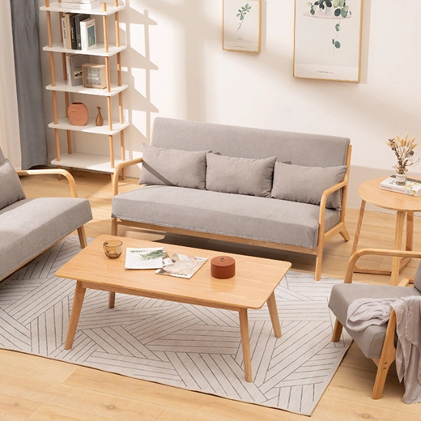 Sofa gỗ Ronaldo tay cong băng ba 1m6 