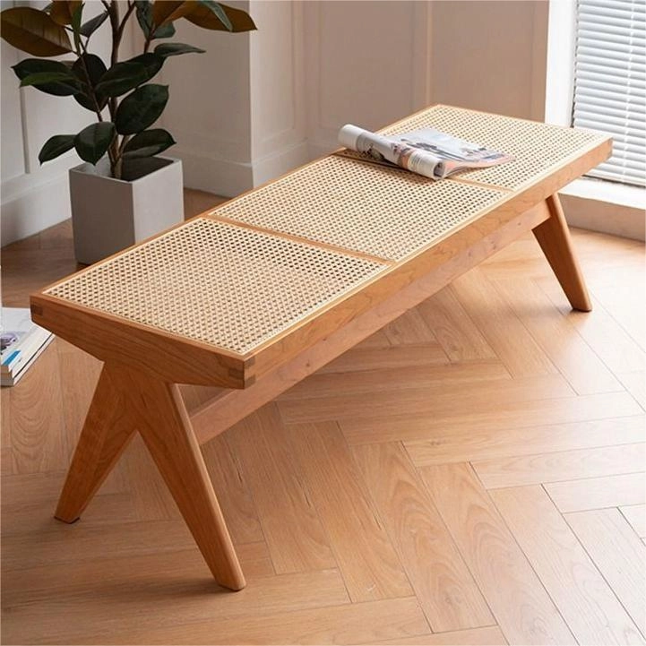 Ghế băng gỗ đan mây Vleg 1m2
