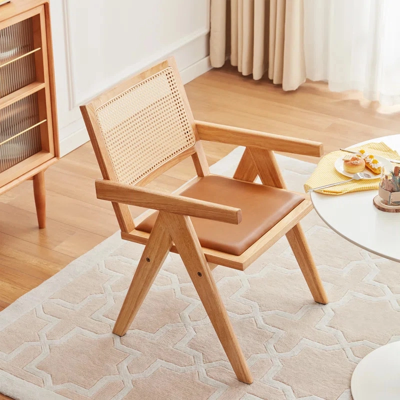 Ghế gỗ Vleg mặt nệm tựa mây