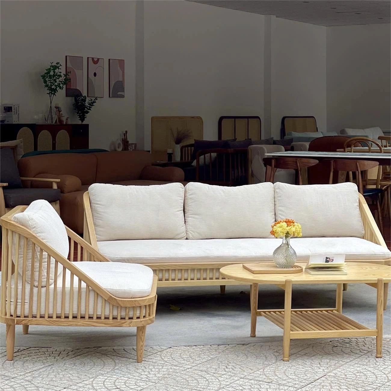 Sofa gia đình gỗ sồi Nga
