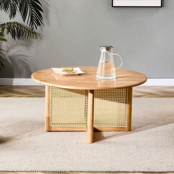 Bàn trà sofa tròn chân mây decor