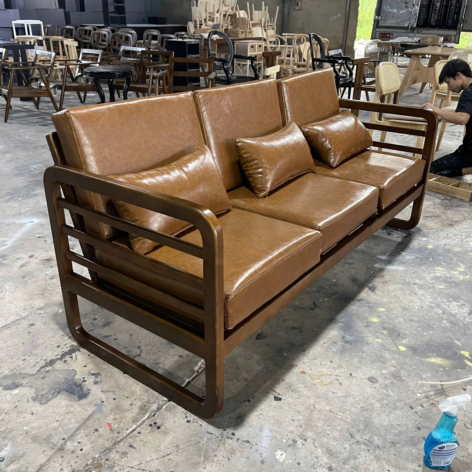 Sofa văng gỗ hiện đại 