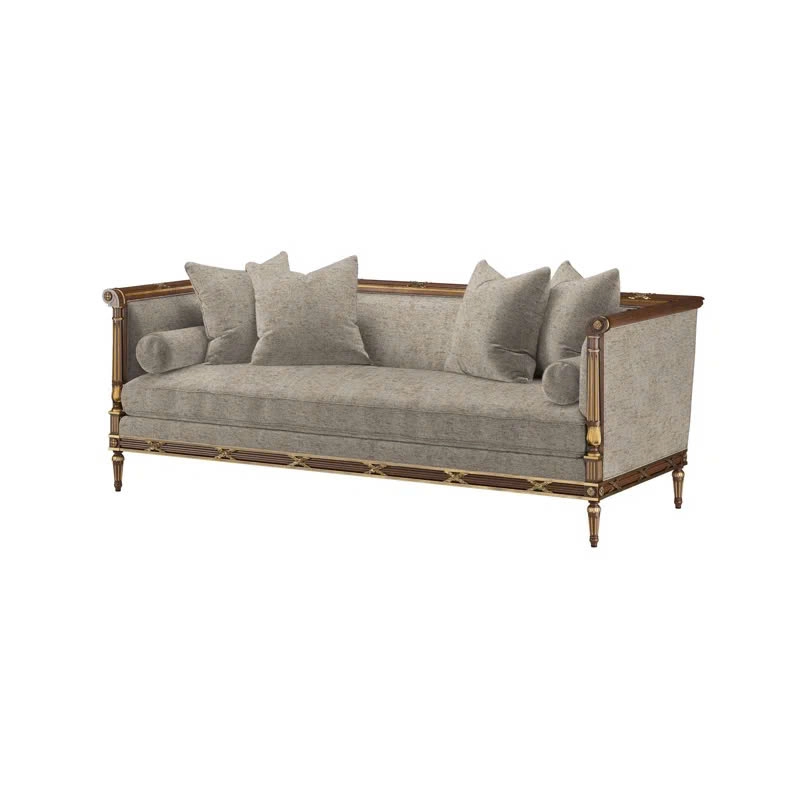 Sofa băng cao cấp nệm vải tân cổ điển
