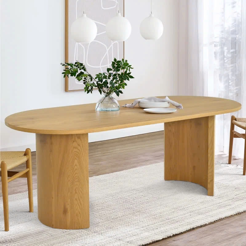 Bàn ăn Audna hình Oval decor gỗ Ash