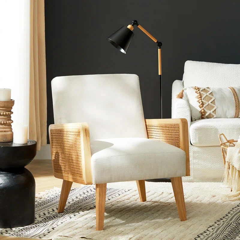 Sofa gia đình bọc nệm Mayenne có tay mây