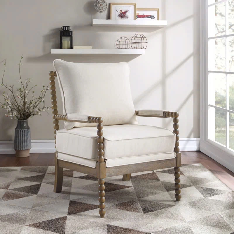 Sofa đơn Fletcher chân tiện tròn bọc nệm vải