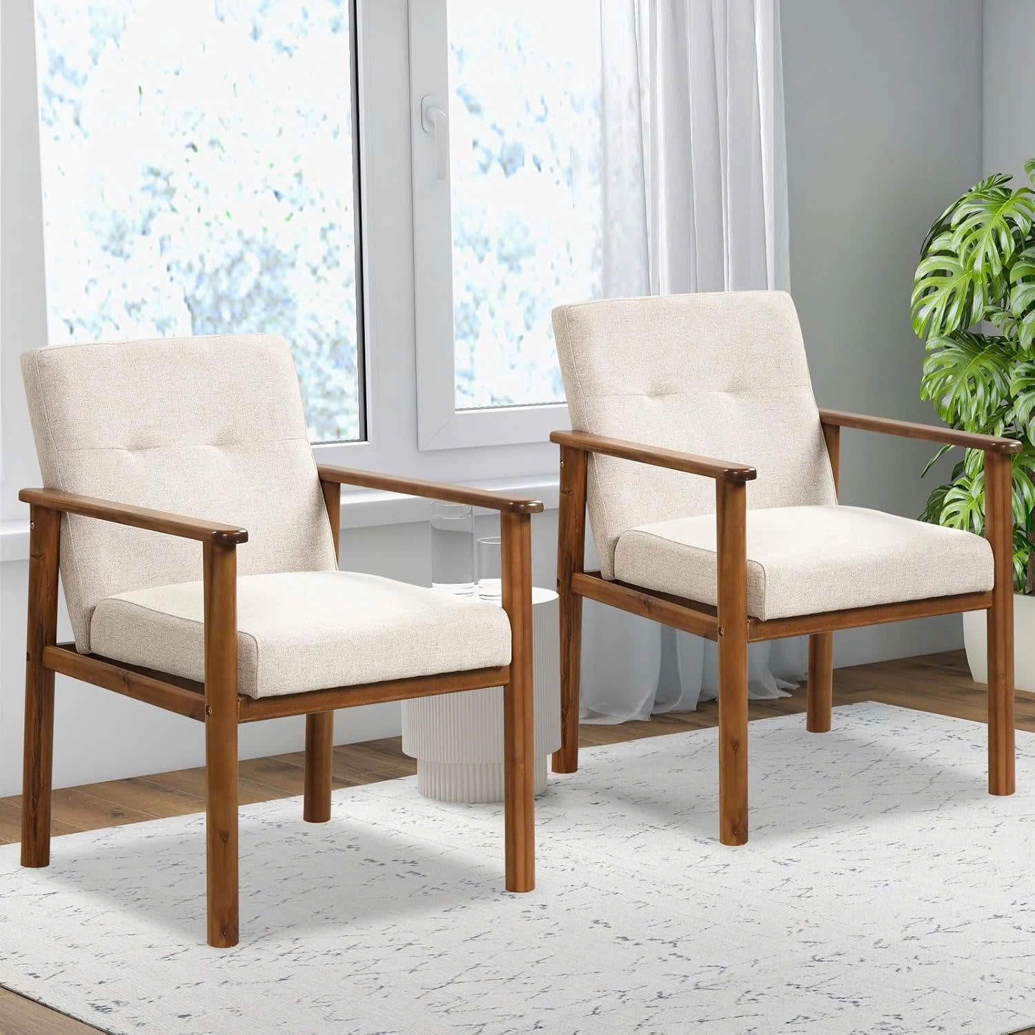 Ghế sofa cafe Goflame nệm vải nhấn nút