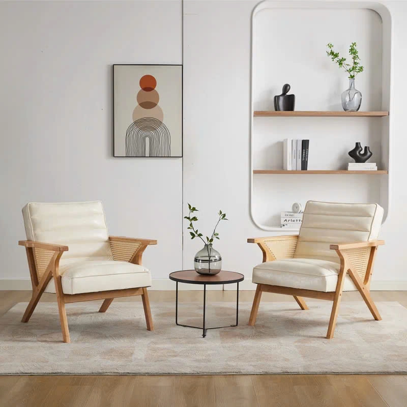 Ghế sofa cafe Waldemar có tay đan mây 