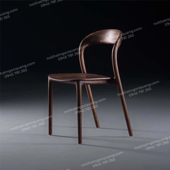 Ghế Neva mặt gỗ không tay gỗ ash